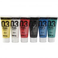 A-Color Acrylic Paint Metallic, 6 Primary colours, 6x20 ml - #595524