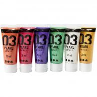 A-Color Acrylic Paint Metallic, 6 Secondary Colours,  6x20 ml - #595431