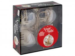 Acrylic Deco Christmas Balls Set 7 cm 4 pieces - #594798