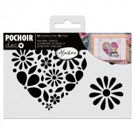 Aladine Stencil Heart Of Flowers 10 x 15 cm - #594148