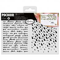 Aladine Stencil Written Words And Drops 13 x 18 cm - #594141
