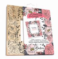 Aladine Wooden Doodler Stamp 13.5x13.5 cm Flowers - #590850
