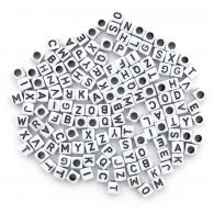 Alphabet Letter Beads 6mm Black 160 pieces - #595100