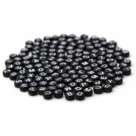 Alphabet Letter Beads 7 mm White 150 pieces - #595457