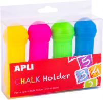 Apli Chalk Holders Various Colours Jumbo 4 pcs - #599548