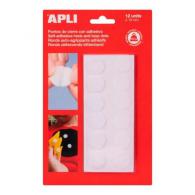 Apli Velcro Round Self-adhesive - d 19 mm - White - 12 pcs - #599571