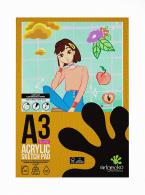 Artgecko Pro Sketchpad A3 Acrylic 240gr 20 sheets White - #596850