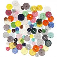 CC Button Mix, assorted colours, 50 g, Dia. 12+18+20 mm, 100 pc/ 1 pack - #592445