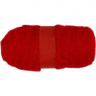 CC Carded Wool, red, 100 g/ 1 bundle - #592351