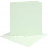 CC Cards and envelopes, light green, card size 15,2x15,2 cm, envelope size 16x16 cm, 210 g, 4 set/ 1 pack - #590289