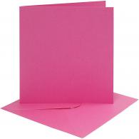 CC Cards and envelopes, pink, card size 15,2x15,2 cm, envelope size 16x16 cm, 220 g, 4 set/ 1 pack - #591381