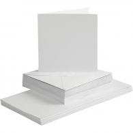 CC Cards and envelopes, white, card size 15x15 cm, envelope size 16x16 cm, 120+240 g, 50 set/ 1 pack - #590420