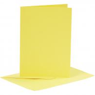CC Cards and envelopes, yellow, card size 10,5x15 cm, envelope size 11,5x16,5 cm, 110+220 g, 6 set/ 1 pack - #591445