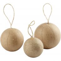CC Christmas Ornaments, Dia. 4+5+6 cm, 6 pc/ 1 pack - #590574