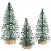 CC Christmas Spruce Trees, H: 10+13+14 cm, 3 pc/ 1 pack - #591456
