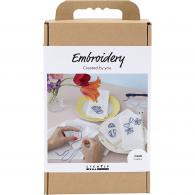 CC Craft Set Embroidery Napkins Off-White - #603200