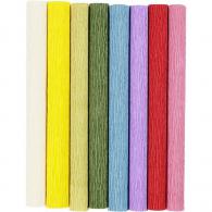 CC Crepe Paper, standard colours, 25x60 cm, Crêpe ratio: 180%, 105 g, 8 sheet/ 1 pack - #590348