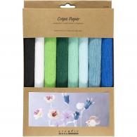 CC Crepe paper Blue and Green harmony 8 sheets - #594023