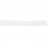 CC Crochet Lace Border , white, W: 19 mm, 10 m/ 1 roll - #592397