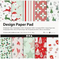 CC Design Paper Pad, green, red, white, 15,2x15,2 cm, 120 g, 50 sheet/ 1 pack - #590772