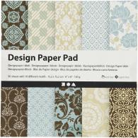 CC Design Paper Pad, light blue, brown, 15,2x15,2 cm, 120 g, 50 sheet/ 1 pack - #590713