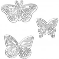 CC Die Cut and Embossing Folder, butterfly, size 5x4,5+6,5x5+8x4,5 cm, 1 pc - #590362