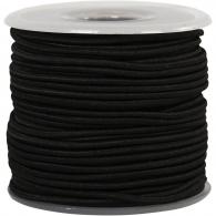 CC Elastic Beading Cord, black, thickness 2 mm, 25 m/ 1 roll - #590059