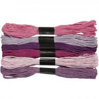 CC Embroidery Floss, purple, thickness 1 mm, 6 bundle/ 1 pack - #592515