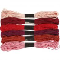 CC Embroidery Floss, red harmony, thickness 1 mm, 6 bundle/ 1 pack - #592671