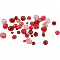 CC Faceted Bead Mix, red harmony, size 4-12 mm, hole size 1-2,5 mm, 45 g/ 1 pack - #591008