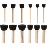 CC Foam Stencil Brushes, L: 9-10 cm, Dia. 13+20+25+35 mm, 12 pc/ 1 pack - #597898