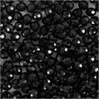 CC Glass Faceted Beads 3x4 mm Metallic Black 100 pieces - #591172