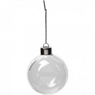 CC Glass Ornaments, transparent, H: 6,9 cm, Dia. 5,9 cm, 8 pc/ 1 pack - #590868