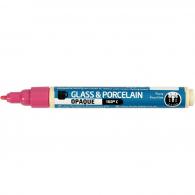 CC Glass &amp; Porcelain Marker, pink, line 2-4 mm, opaque, 1 pc - #591795