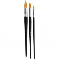 CC Gold Line Acrylic Brushes Round Set Large 3 pieces - #591906