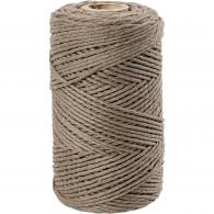 CC Macramé cord, light brown, L: 198 m, Dia. 2 mm, 330 g/ 1 roll - #591645