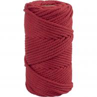 CC Macramé cord, red, L: 55 m, Dia. 4 mm, 330 g/ 1 roll - #593383
