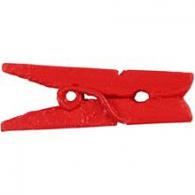 CC Mini Clothes Peg, red, L: 25 mm, W: 3 mm, 36 pc/ 1 pack - #590090