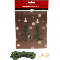 CC Mini Craft Kit, macramé Christmas tree, H: 11 cm, 1 pack - #590900