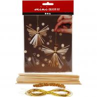 CC Mini Craft Kit, straw angel, H: 8 cm, 1 pack - #590914