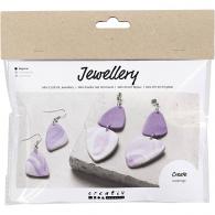 CC Mini Craft Kit Jewellery, light purple, Marbled Earrings, 1 pack - #593512