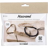 CC Mini Craft Kit Macramé, black, olive-brown, sand, Bracelet, 1 pack - #593476
