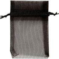 CC Organza Bags, black, size 7x10 cm, 10 pc/ 1 pack - #588734