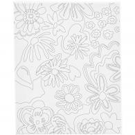 CC Painting canvas with print, Flowers, 24x30 cm, 1 pc - #594036