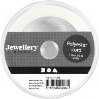 CC Polyester Cord, white, thickness 1 mm, 50 m/ 1 roll - #593007