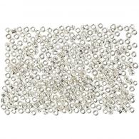 CC Rocaille seed beads, silver metal, size 15/0 , Dia. 1,7 mm, hole size 0,5-0,8 mm, 25 g/ 1 pack - #591178
