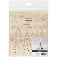 CC Self-assembly Figures, christmas trees, L: 20 cm, W: 17 cm, 1 pack - #591338