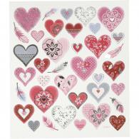 CC Stickers, hearts, 15x16,5 cm, 1 sheet - #592806