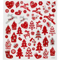 CC Stickers, red/white Christmas, 15x16,5 cm, 1 sheet - #592816