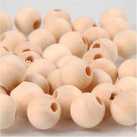 CC Wooden Bead, Dia. 10 mm, hole size 2,5 mm, 40 pc/ 1 pack - #591169